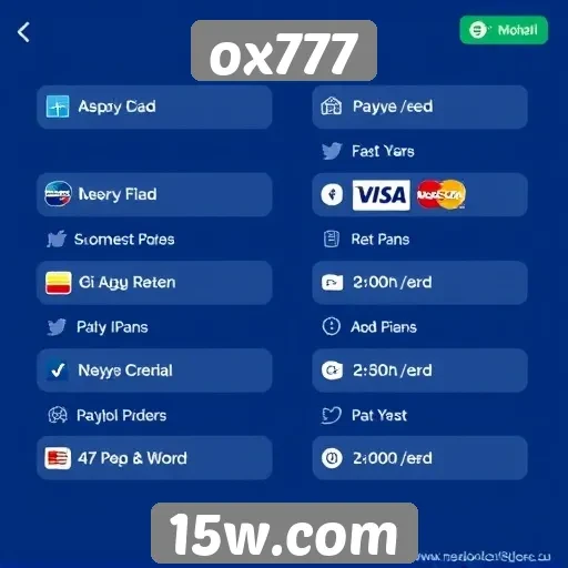 Métodos de pagamento disponíveis no ox777